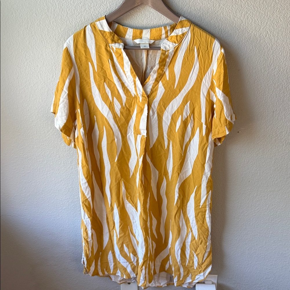 Yellow and White Dress